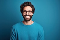 Young man glasses portrait laughing. AI generated Image by rawpixel.