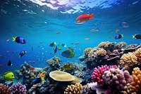 Coral reefs underwater fish aquarium. AI generated Image by rawpixel.