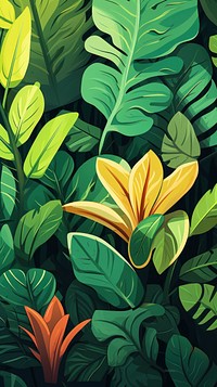 Spring lush green leaves outdoors nature jungle. AI generated Image by rawpixel.