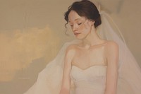 Bride painting portrait fashion. AI generated Image by rawpixel.