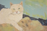 Cat painting art animal. AI generated Image by rawpixel.