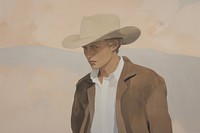 Cowboy painting adult art. AI generated Image by rawpixel.