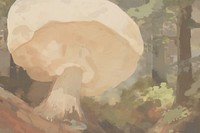 Mushroom in the forest painting fungus plant. AI generated Image by rawpixel.
