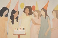 Birthday party painting dessert adult. AI generated Image by rawpixel.