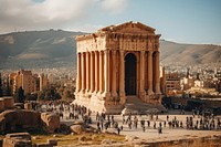 Baalbek architecture building landmark. AI generated Image by rawpixel.