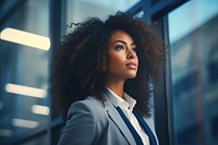 Black business woman looking window adult. AI generated Image by rawpixel.