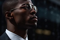 Black business man glasses looking adult. AI generated Image by rawpixel.