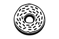 Donut shape confectionery monochrome. AI generated Image by rawpixel.