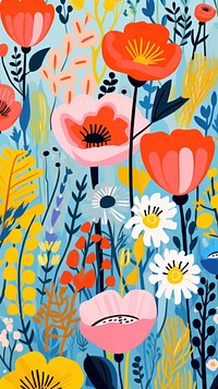 Wild flowers painting graphics pattern. AI generated Image by rawpixel.