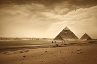 Egypt architecture pyramid archaeology. AI generated Image by rawpixel.