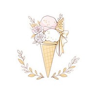 Icecream dessert food white background. AI generated Image by rawpixel.
