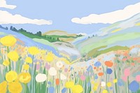 Landscape background flower backgrounds outdoors. AI generated Image by rawpixel.