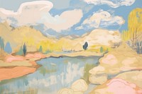 Landscape background art backgrounds painting. AI generated Image by rawpixel.