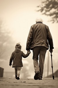 Grandparent photography walking adult. AI generated Image by rawpixel.