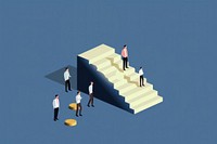 People walkup stair to money at goal architecture staircase stairs. AI generated Image by rawpixel.