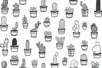 Cactus backgrounds pattern drawing. AI generated Image by rawpixel.