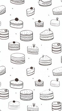 Cake backgrounds pattern doodle. AI generated Image by rawpixel.