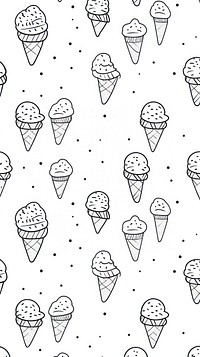 Icecream backgrounds pattern doodle. AI generated Image by rawpixel.