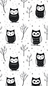 Owl pattern doodle backgrounds. AI generated Image by rawpixel.