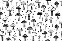 Mushroom pattern backgrounds drawing. 