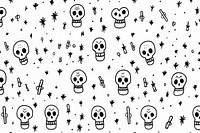 Skull backgrounds pattern drawing. AI generated Image by rawpixel.