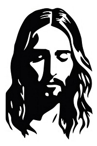 Jesus stencil white background representation. AI generated Image by rawpixel.