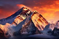 Mount Everest landscape panoramic mountain. AI generated Image by rawpixel.