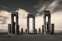 Persepolis architecture building landmark. AI generated Image by rawpixel.