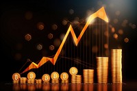 Bitcoin upward growth chart design background investment currency savings. AI generated Image by rawpixel.
