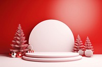 White podium stage christmas red celebration. AI generated Image by rawpixel.