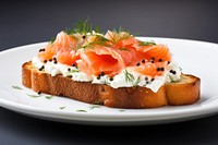Cottage cheese toast seafood salmon bread. AI generated Image by rawpixel.