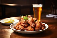 Korean fried chicken beer restaurant table. AI generated Image by rawpixel.