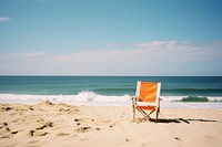 Picnic chair in beach furniture outdoors horizon. 