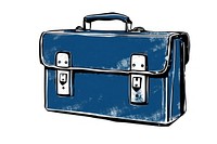 Bag briefcase blue white background. AI generated Image by rawpixel.