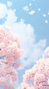 Spring aesthetic background of vanila sky backgrounds outdoors blossom. AI generated Image by rawpixel.