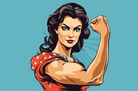Girl power portrait adult determination. AI generated Image by rawpixel.