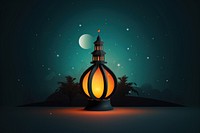 Ramadan tradition symbol lighting outdoors night. AI generated Image by rawpixel.