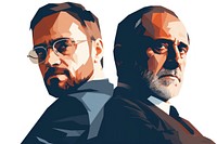 Two men portrait adult beard. AI generated Image by rawpixel.
