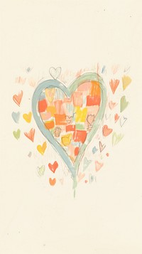 Cute little line heart sketch backgrounds drawing. AI generated Image by rawpixel.