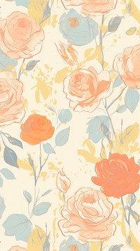 Cute simple rose and envelope wallpaper backgrounds pattern flower. AI generated Image by rawpixel.