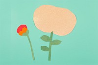 Speech bubble with pressed flower green petal plant. AI generated Image by rawpixel.