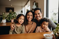 Latina family adult child togetherness. AI generated Image by rawpixel.