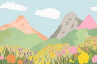 Mountain landscape grassland outdoors. AI generated Image by rawpixel.