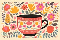 Cup of tea art pattern coffee. 