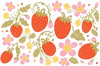 Strawberry backgrounds pattern fruit. AI generated Image by rawpixel.