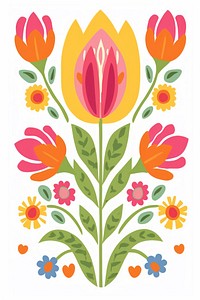 Tulip art pattern flower. AI generated Image by rawpixel.