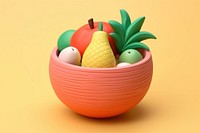 Bowl with fruits in it pineapple plant food. AI generated Image by rawpixel.