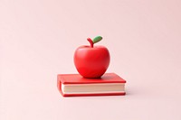 Stack of book with red apple publication fruit plant. AI generated Image by rawpixel.