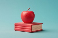 Stack of book with red apple publication fruit plant. AI generated Image by rawpixel.