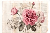 A rose newspaper pattern flower. 